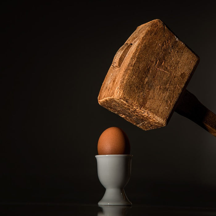 Egg hammer threaten violence fear