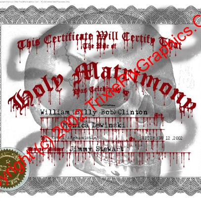 Spooky Fake Marriage Certificate