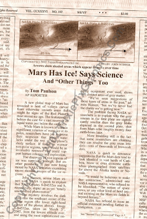 Fake Newspaper Article SPACE COWS