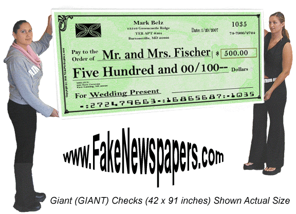 42×91 inches Giant Checks on flexible dry-erase (FCH-5)