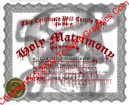 Spooky Fake Marriage Certificate