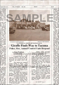 Fake Newspaper Article GIRAFFE FINDS WAY TO WEST SIDE