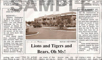 Fake Newspaper Article LIONS AND TIGERS AND BEARS, OH MY!