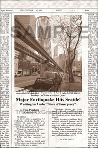 Fake Newspaper Article QUAKE FLATTENS SEATTLE