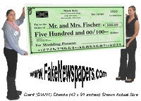 42×91 inches Giant Checks on heavy poster paper (FCH-9)