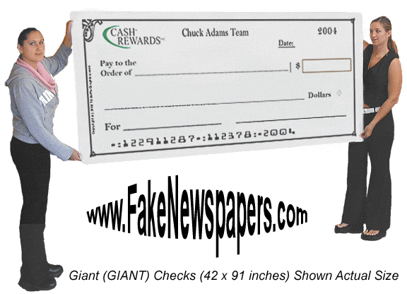 42×91 inches Giant Checks on flexible dry-erase (FCH-16)
