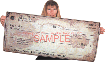 22×42 inches Giant Checks on heavy poster paper (FCH-1)