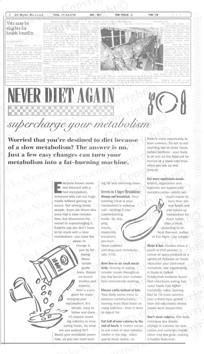 Full Size Filler Pages For your Personalized Newspapers