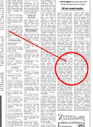 Fake Obituary News Clipping