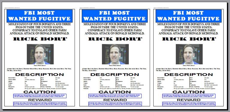 Fake "Wanted" Poster, FBI Style